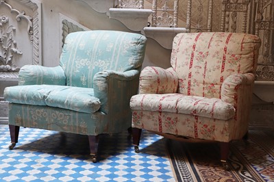 Lot 148 - ☘ A pair of 'Bridgewater' armchairs by Howard & Sons Ltd.