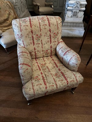Lot 148 - ☘ A pair of 'Bridgewater' armchairs by Howard & Sons Ltd.