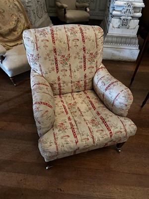 Lot 148 - ☘ A pair of 'Bridgewater' armchairs by Howard & Sons Ltd.
