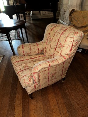 Lot 148 - ☘ A pair of 'Bridgewater' armchairs by Howard & Sons Ltd.