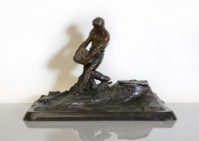 Lot 145 - An Art Nouveau bronze inkwell