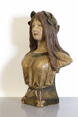 Lot 151 - A German Art Nouveau terracotta bust