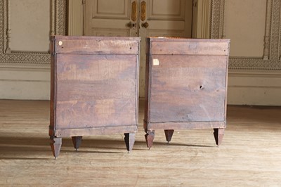 Lot 64 - ☘ A pair of Dutch satinwood bow-front pier cabinets