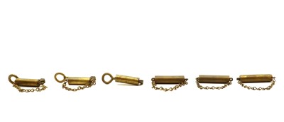 Lot 115 - A group of six WWI brass bore inspection mirrors