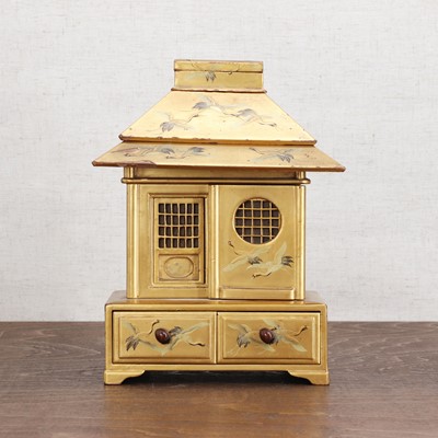 Lot 321 - A Japanese gilt-lacquered table cabinet