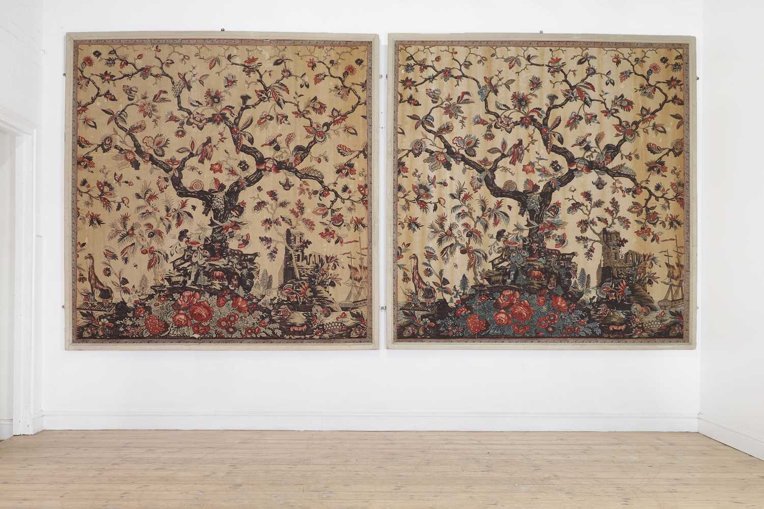 Lot 180 - Two printed mezzaro panels