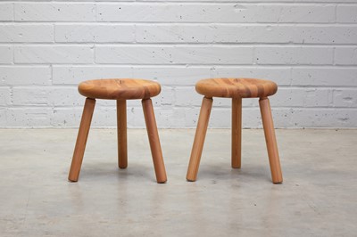 Lot 316 - A pair of Finnish pine 'Sauna' stools