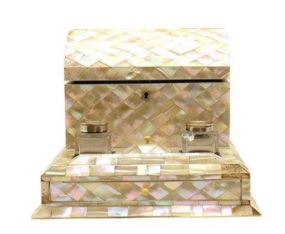 Lot 292 - A mother of pearl desk stand
