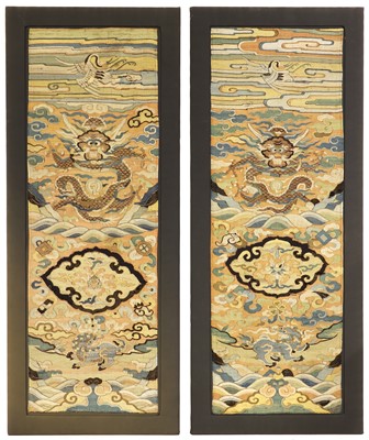 Lot 272 - A pair of Chinese kesi chair covers