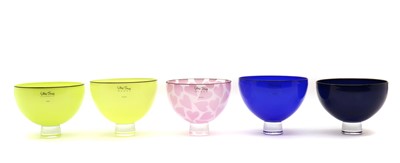 Lot 94 - A group of five Gillies Jones studio glass bowls