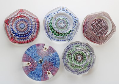 Lot 191 - A group of five Whitefriars glass paperweights