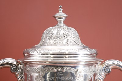Lot 72 - A large Victorian silver golfing cup and cover