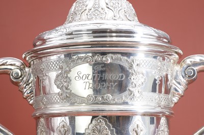Lot 72 - A large Victorian silver golfing cup and cover
