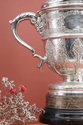 Lot 72 - A large Victorian silver golfing cup and cover