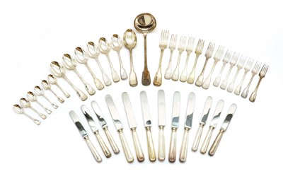 Lot 12 - A silver flatware service