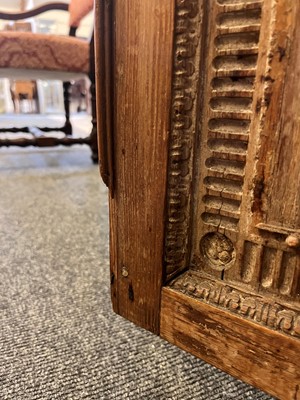 Lot 3 - A George II-style carved pine breakfront side cabinet