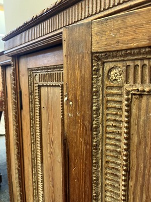 Lot 3 - A George II-style carved pine breakfront side cabinet