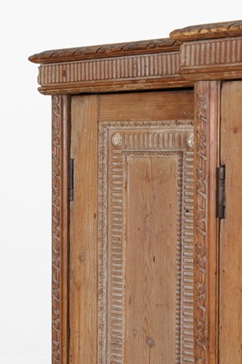 Lot 3 - A George II-style carved pine breakfront side cabinet