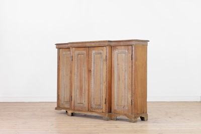 Lot 3 - A George II-style carved pine breakfront side cabinet