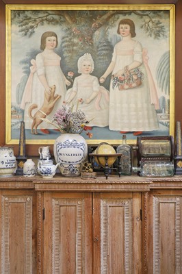 Lot 3 - A George II-style carved pine breakfront side cabinet