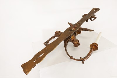 Lot 40 - A pair of George III-style carved giltwood wall sconces