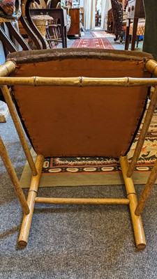 Lot 51 - Two Regency faux bamboo painted open armchairs