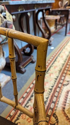Lot 51 - Two Regency faux bamboo painted open armchairs