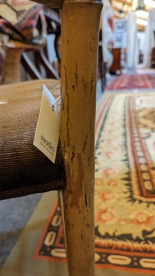 Lot 51 - Two Regency faux bamboo painted open armchairs