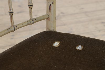 Lot 51 - Two Regency faux bamboo painted open armchairs