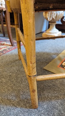 Lot 51 - Two Regency faux bamboo painted open armchairs