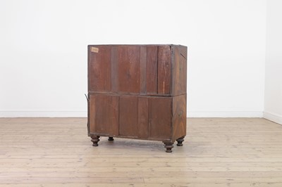 Lot 49 - A camphor wood and brass campaign secretaire chest