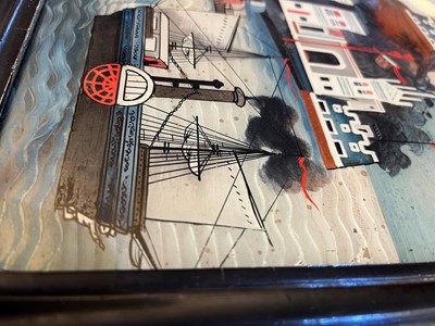 Lot 45 - An export reverse glass painting