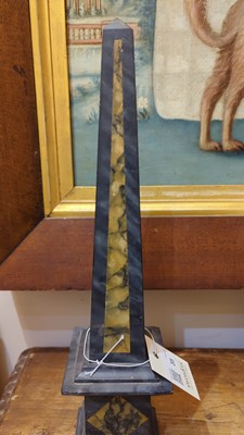 Lot 35 - A pair of simulated pietra dura obelisks