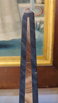Lot 35 - A pair of simulated pietra dura obelisks