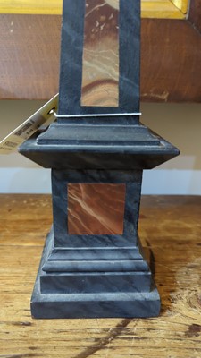 Lot 35 - A pair of simulated pietra dura obelisks