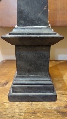 Lot 35 - A pair of simulated pietra dura obelisks