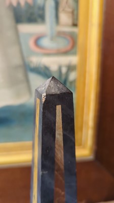 Lot 35 - A pair of simulated pietra dura obelisks