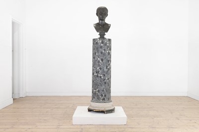 Lot 30 - A bronzed resin bust after the antique