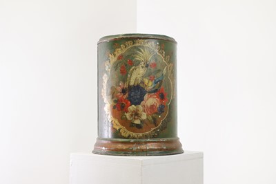 Lot 54 - A toleware and painted wastepaper basket