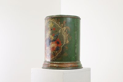 Lot 54 - A toleware and painted wastepaper basket