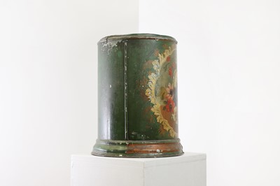 Lot 54 - A toleware and painted wastepaper basket