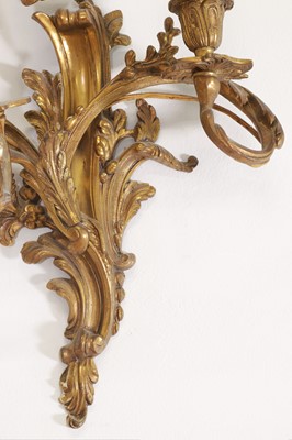 Lot 38 - A pair of Louis XV-style gilt-brass wall lights