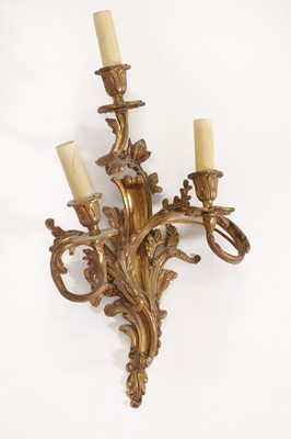 Lot 38 - A pair of Louis XV-style gilt-brass wall lights