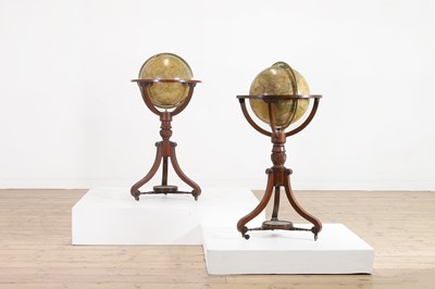 Lot 52 - A pair of terrestrial and celestial library globes by J & W Cary