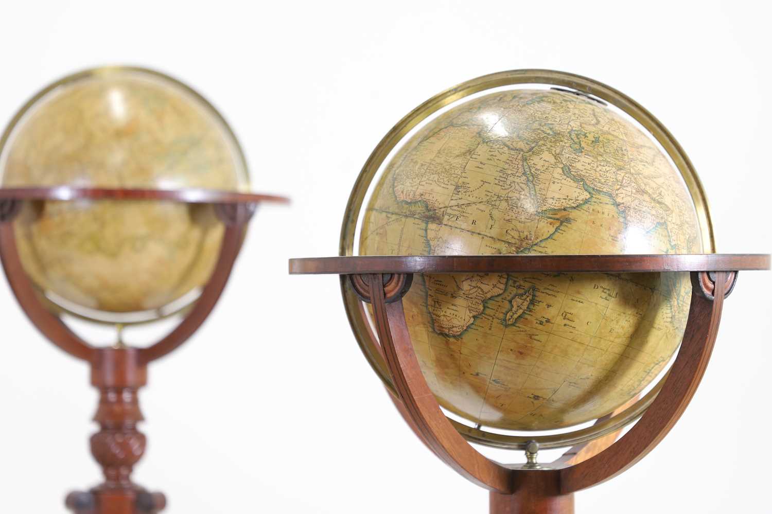 Lot 52 - A pair of terrestrial and celestial library globes by J & W Cary