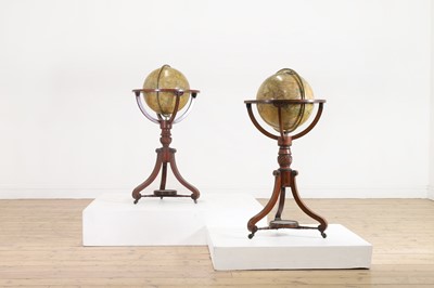 Lot 52 - A pair of terrestrial and celestial library globes by J & W Cary