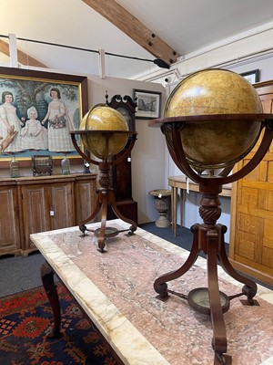 Lot 52 - A pair of terrestrial and celestial library globes by J & W Cary