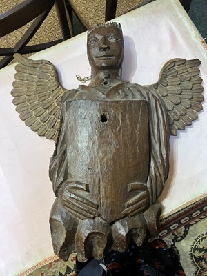 Lot 33 - An early oak architectural fragment