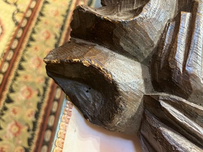 Lot 33 - An early oak architectural fragment