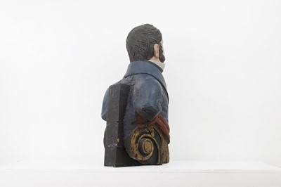Lot 64 - A carved and painted figurehead